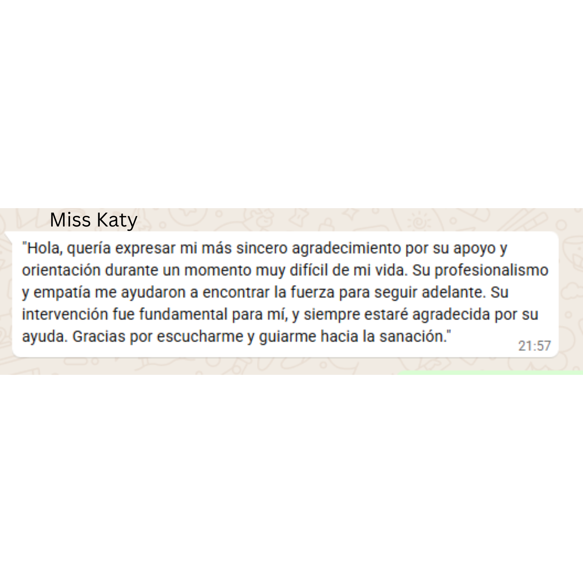 Testimonio de Miss Katy